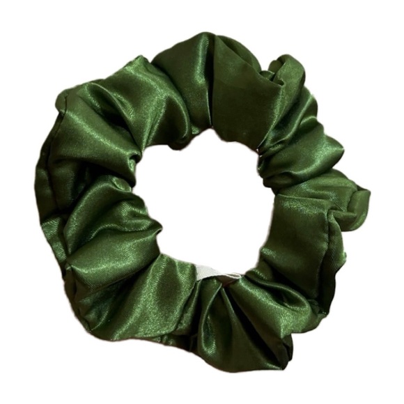 Satin Scrunchie Set - Green, Burgundy, Pink, Blue - Picture 3 of 5